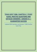 TEXAS GOVT 2306&colon; CHAPTER 6 &vert; STUDY GUIDE&comma; PRACTICE QUESTIONS AND DETAILED ANSWERS