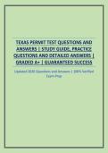 TEXAS PERMIT TEST QUESTIONS AND ANSWERS &vert; STUDY GUIDE&comma; PRACTICE QUESTIONS AND DETAILED ANSWERS