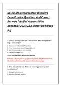 NCLEX-RN Integumentary Disorders &NewLine;Exam Practice Questions And Correct &NewLine;Answers &lpar;Verified Answers&rpar; Plus &NewLine;Rationales 2026 Q&A Instant Download &NewLine;Pdf 