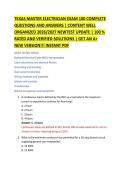 TEXAS MASTER ELECTRICIAN EXAM 100 COMPLETE &NewLine;QUESTIONS AND ANSWERS &vert; CONTENT WELL &NewLine;ORGANIZED 2026&sol;2027 NEWTEST UPDATE &vert; 100 &percnt; &NewLine;RATED AND VERIFIED SOLUTIONS &vert; GET AN A&plus; &NewLine;NEW VERSION&excl;&excl;&excl; INSTANT PDF