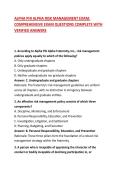 ALPHA PHI ALPHA RISK MANAGEMENT EXAM&colon; COMPREHENSIVE EXAM QUESTIONS COMPLETE WITH VERIFIED ANSWERS