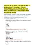 TEXAS ELECTRICAL CONTRACTOR EXAM 100 COMPLETE &NewLine;QUESTIONS AND ANSWERS &vert; CONTENT WELL &NewLine;ORGANIZED 2026&sol;2027 NEWTEST UPDATE &vert; 100 &percnt; &NewLine;RATED AND VERIFIED SOLUTIONS &vert; GET AN A&plus; NEW &NewLine;VERSION&excl;&excl;&excl; INSTANT PDF 