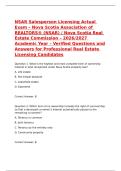 NSAR Salesperson Licensing Actual Exam &ndash; Nova Scotia Association of REALTORS&reg; &lpar;NSAR&rpar; &sol; Nova Scotia Real Estate Commission &ndash; 2026&sol;2027 Academic Year &ndash; Verified Questions and Answers for Professional Real Estate Licensing Candidates&NewLine;