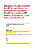 New Mexico EE-98 Electrical Contractor &NewLine;Exam 100 Complete Questions And &NewLine;Answers &vert; Content Well Organized &NewLine;2026&sol;2027 Newest Update &vert; 100 &percnt; &NewLine;Rated And Verified Solutions &vert; Get An &NewLine;A&plus; New Version&excl;&excl;&excl; Instant Pdf 