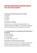 CPAR EXAM COMPREHENSIVE QUESTIONS COMPLETE WITH 100&percnt; VERIFIED ANSWERS