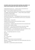 LPN Mental Health Final Exam Questions and Answers &vert; Nursing Study Guide 2026&sol;2027&NewLine;