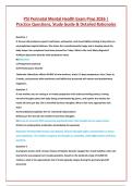 PSI Perinatal Mental Health Actual Exam Questions and Answer Latest Update