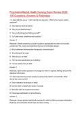 Psychiatric&sol;Mental Health Nursing Exam Review 2026&colon; 100 Questions&comma; Answers & Rationales