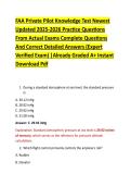 FAA Private Pilot Knowledge Test Newest &NewLine;Updated 2025-2026 Practice Questions &NewLine;From Actual Exams Complete Questions &NewLine;And Correct Detailed Answers &lpar;Expert &NewLine;Verified Exam&rpar; &vert;Already Graded A&plus; Instant &NewLine;Download Pdf 