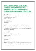 BSN3A Pharmacology &ndash; Exam Practice Questions & Verified Answers with Rationales &lpar;2026&sol;2027 Latest Update&rpar; &ndash; Comprehensive 250-Question Practice Exam