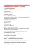 Nursing Health Assessment Exam Review 2026&colon; 100 Practice Questions&comma; Answers & Rationales