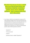 AHA PALS Final Exam Version A EXAM WITH ACCURATE QUESTIONS AND ANSWERS &lpar;VERIFIED ANSWERS&rpar; &vert; LATEST &lpar;2026&sol;2027&rpar; UPDATED VERSION &vert; 100&percnt; GUARANTEED PASS &lbrace;JUST RELEASED&rcub;