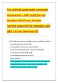 NYC Railroad Construction Contractor License Exam &lpar;2026&rpar; &ndash; Full-Length Practice Questions&comma; Verified Answers&comma; and Rationales
