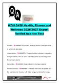 WGU C458 Health&comma; Fitness and Wellness 2026&sol;2027 &vert; 250&plus; Questions & Answers &vert; Nutrition&comma; Drugs&comma; Mental Health&comma; Stress&comma; Disease & Aging &vert; Western Governors University