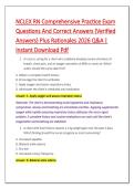 NCLEX RN Comprehensive Practice Exam &NewLine;Questions And Correct Answers &lpar;Verified &NewLine;Answers&rpar; Plus Rationales 2026 Q&A &vert; &NewLine;Instant Download Pdf 