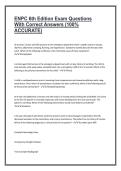 ENPC 6th Edition Exam Questions&NewLine;With Correct Answers &lpar;100&percnt;&NewLine;ACCURATE&rpar;