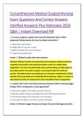 Comprehensive Medical-Surgical Nursing &NewLine;Exam Questions And Correct Answers &NewLine;&lpar;Verified Answers&rpar; Plus Rationales 2026 &NewLine;Q&A &vert; Instant Download Pdf 