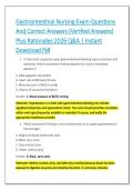 Gastrointestinal Nursing Exam Questions &NewLine;And Correct Answers &lpar;Verified Answers&rpar; &NewLine;Plus Rationales 2026 Q&A &vert; Instant &NewLine;Download Pdf