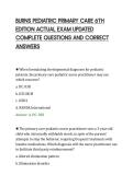 BURNS PEDIATRIC PRIMARY CARE 6TH&NewLine;EDITION ACTUAL EXAM UPDATED&NewLine;COMPLETE QUESTIONS AND CORRECT&NewLine;ANSWERS