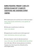 BURNS PEDIATRIC PRIMARY CARE 6TH&NewLine;EDITION EXAMS SET COMPLETE&NewLine;QUESTIONS AND ANSWERS EXPERT&NewLine;VERIFIED&NewLine;
