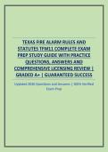 TEXAS FIRE ALARM RULES AND STATUTES TFM11 COMPLETE EXAM PREP STUDY GUIDE WITH PRACTICE QUESTIONS&comma; ANSWERS AND COMPREHENSIVE LICENSING REVIEW