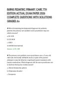 BURNS PEDIATRIC PRIMARY CARE 7TH&NewLine;EDITION ACTUAL EXAM PAPER 2026&NewLine;COMPLETE QUESTIONS WITH SOLUTIONS&NewLine;GRADED A&plus;