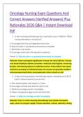 Oncology Nursing Exam Questions And &NewLine;Correct Answers &lpar;Verified Answers&rpar; Plus &NewLine;Rationales 2026 Q&A &vert; Instant Download &NewLine;Pdf 