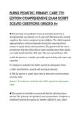 BURNS PEDIATRIC PRIMARY CARE 7TH&NewLine;EDITION COMPREHENSIVE EXAM SCRIPT&NewLine;SOLVED QUESTIONS GRADED A&plus;&NewLine;