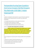 Perioperative Nursing Exam Questions &NewLine;And Correct Answers &lpar;Verified Answers&rpar; &NewLine;Plus Rationales 2026 Q&A &vert; Instant &NewLine;Download Pdf 