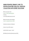 BURNS PEDIATRIC PRIMARY CARE 7TH&NewLine;EDITION EXAM PREP 2026 FULL QUESTION&NewLine;COLLECTION WITH EXPERT SOLUTIONS&NewLine;