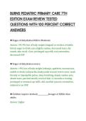 BURNS PEDIATRIC PRIMARY CARE 7TH&NewLine;EDITION EXAM REVIEW TESTED&NewLine;QUESTIONS WITH 100 PERCENT CORRECT&NewLine;ANSWERS&NewLine;