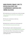 BURNS PEDIATRIC PRIMARY CARE 7TH&NewLine;EDITION EXAM SCRIPT 2026&NewLine;COMPREHENSIVE QUESTIONS WITH&NewLine;VERIFIED SOLUTIONS