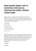 BURNS PEDIATRIC PRIMARY CARE 7TH&NewLine;EDITION FINAL PAPER 2026 FULL&NewLine;QUESTIONS AND CORRECT ANSWERS&NewLine;ALREADY PASSED&NewLine;