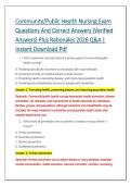 Community&sol;Public Health Nursing Exam &NewLine;Questions And Correct Answers &lpar;Verified &NewLine;Answers&rpar; Plus Rationales 2026 Q&A &vert; &NewLine;Instant Download Pdf 