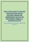 TEXAS JP EXAM COMPLETE EXAM PREP STUDY GUIDE WITH PRACTICE QUESTIONS&comma; ANSWERS AND COMPREHENSIVE JUSTICE OF THE PEACE REVIEW