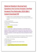 Maternal Newborn Nursing Exam &NewLine;Questions And Correct Answers &lpar;Verified &NewLine;Answers&rpar; Plus Rationales 2026 Q&A &vert; &NewLine;Instant Download Pdf 