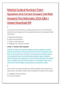Medical Surgical Nursing II Exam &NewLine;Questions And Correct Answers &lpar;Verified &NewLine;Answers&rpar; Plus Rationales 2026 Q&A &vert; &NewLine;Instant Download Pdf 