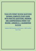 TEXAS DPS PERMIT REVIEW QUESTIONS ESPANOL COMPLETE EXAM PREP STUDY GUIDE WITH PRACTICE QUESTIONS&comma; ANSWERS AND COMPREHENSIVE PERMIT TEST REVIEW