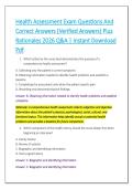 Health Assessment Exam Questions And &NewLine;Correct Answers &lpar;Verified Answers&rpar; Plus &NewLine;Rationales 2026 Q&A &vert; Instant Download &NewLine;Pdf 