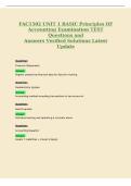 AC1502 UNIT 1 BASIC Principles OF&NewLine;Accounting Examination TEST&NewLine;Questions and&NewLine;Answers Verified Solutions Latest&NewLine;Update