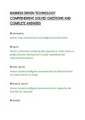 BUSINESS DRIVEN TECHNOLOGY&NewLine;COMPREHENSIVE SOLVED QUESTIONS AND&NewLine;COMPLETE ANSWERS