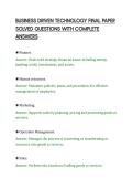 BUSINESS DRIVEN TECHNOLOGY FINAL PAPER &NewLine;SOLVED QUESTIONS WITH COMPLETE &NewLine;ANSWERS 