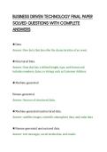 BUSINESS DRIVEN TECHNOLOGY FINAL PAPER &NewLine;SOLVED QUESTIONS WITH COMPLETE &NewLine;ANSWERS 
