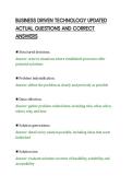 BUSINESS DRIVEN TECHNOLOGY UPDATED &NewLine;ACTUAL QUESTIONS AND CORRECT &NewLine;ANSWERS 