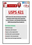 USPS 421 Final Exam 2026&sol;2027 PACKAGE DEAL