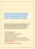 ATI RN Scope and Standards of Practice &NewLine;Assessment 2&period;0 Questions Merged With &NewLine;Correct Complete Solutions &vert;&vert; Already &NewLine;Graded A&plus; &vert;&vert; 2026-2027 Latest Update&excl;&excl;&excl;