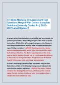 ATI Skills Modules 4&period;0 Assessment Test &NewLine;Questions Merged With Correct Complete &NewLine;Solutions &vert;&vert; Already Graded A&plus; &vert;&vert; 2026-&NewLine;2027 Latest Update&excl;&excl;&excl;