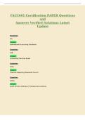 FAC1601 Certification PAPER Questions&NewLine;and&NewLine;Answers Verified Solutions Latest&NewLine;Update