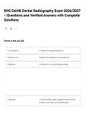RHS DANB Dental Radiography Exam 2026&sol;2027 &ndash; Questions and Verified Answers with Complete Solutions