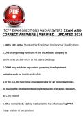 TCFP EXAM QUESTIONS AND ANSWERS EXAM AND CORRECT ANSWERS &vert; VERIFIED &vert; UPDATED 2026